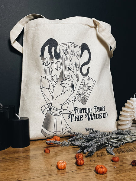 Fortune Favors the Wicked canvas bag