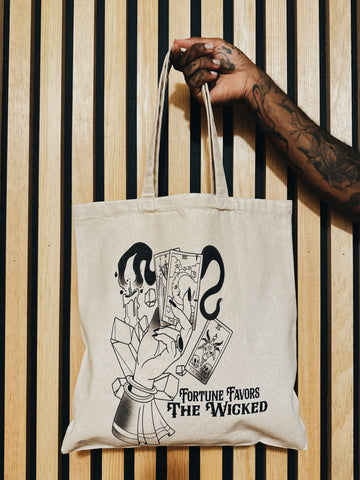 Fortune Favors the Wicked canvas bag